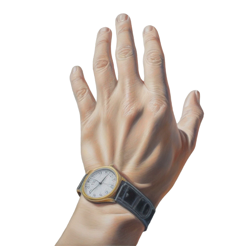 Drawing of an open hand